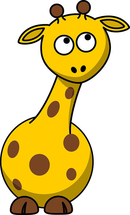 Cartoon Giraffe Free Vector Graphic Baby Giraffe Cute - Cartoon Giraffe Png (434x720), Png Download
