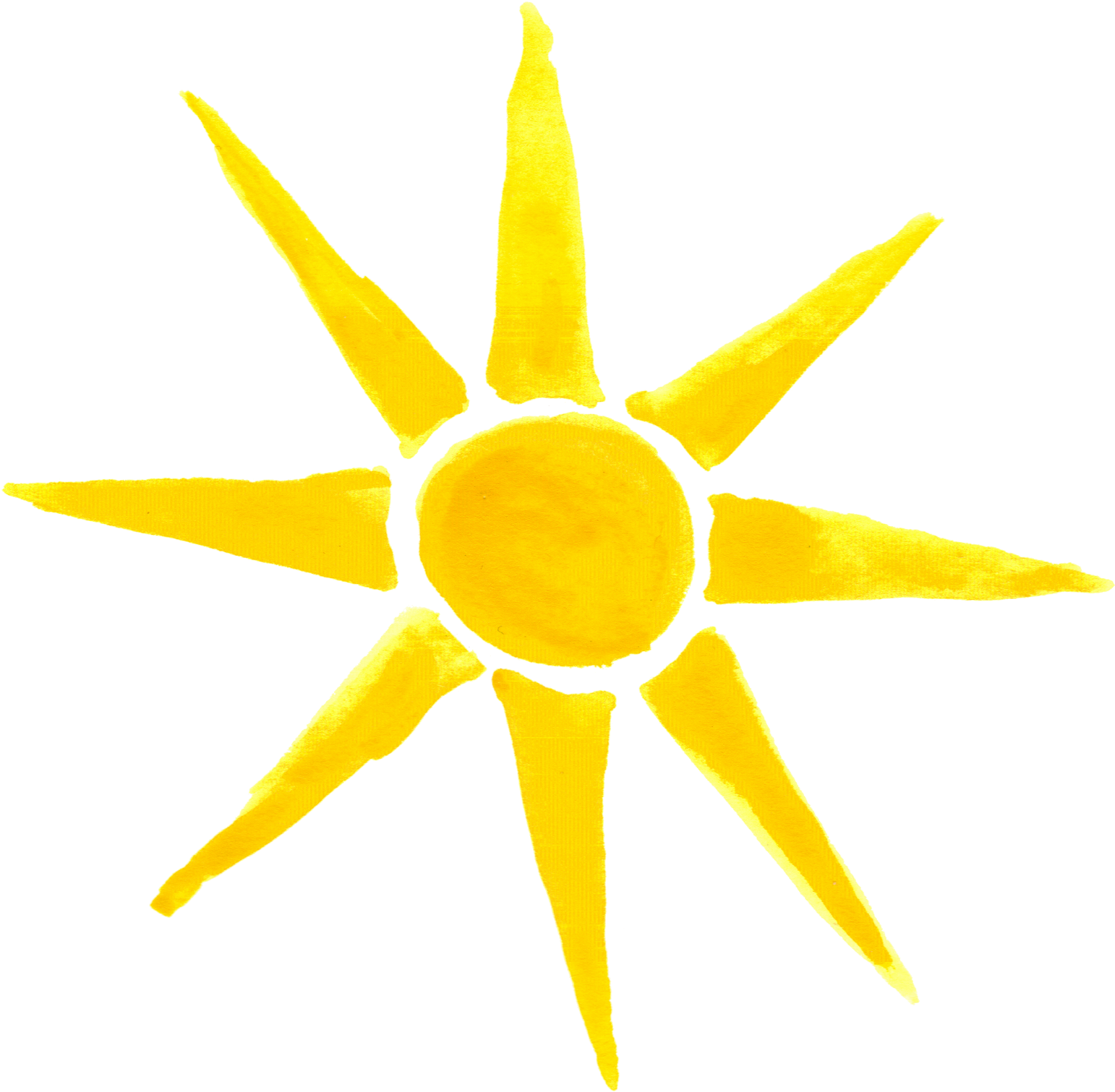 Free Download - Watercolor Sun Png Sun (1600x1616), Png Download