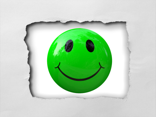 Orange Smile Face On White Mugs (500x375), Png Download