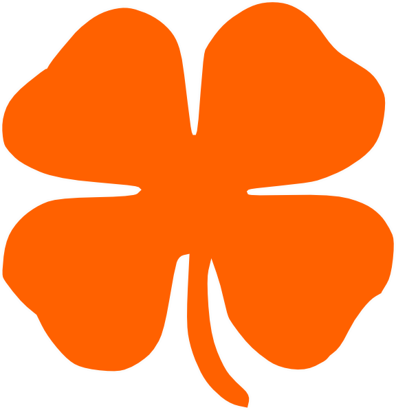 Small - Orange Clover Clip Art (576x597), Png Download