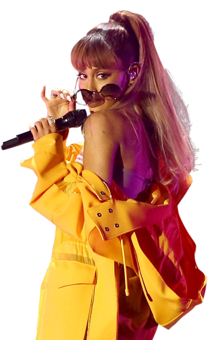 Ariana Grande In Yellow Dress On Stage Png Image - Ariana Yellow Png (851x1187), Png Download