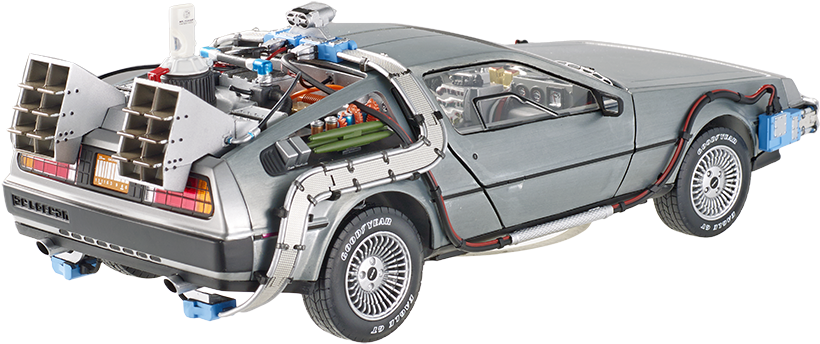 Back To The Future Time Machine - Back To The Future Delorean 1 18 (900x409), Png Download