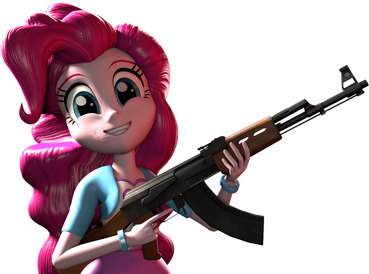 3d, Ak-47, Artist - Sfm Equestria Girls Pinkie Pie (1280x950), Png Download
