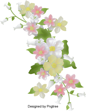 Cartoon Beautiful Hand Painted Flower Flowers, Cartoon, - Diseño De Flores Esquinera (360x360), Png Download