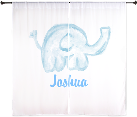 Watercolor Blue Baby Elephant Curtains On Cafepress - Entes Elektrik (460x460), Png Download
