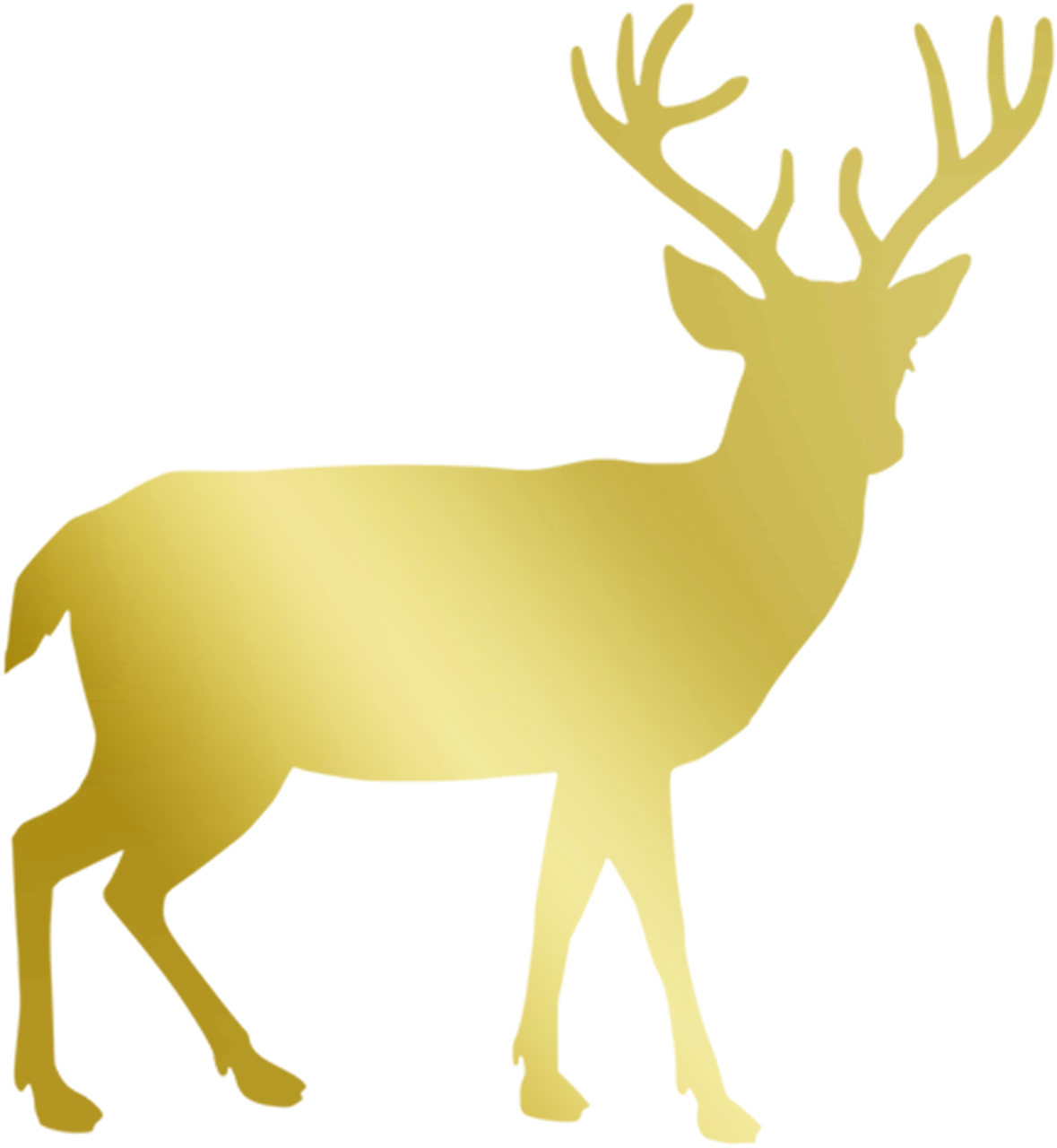 Vacation, Gold, Deer, Stag, Reindeer, Christmas - Deer Silhouette (1179x1280), Png Download