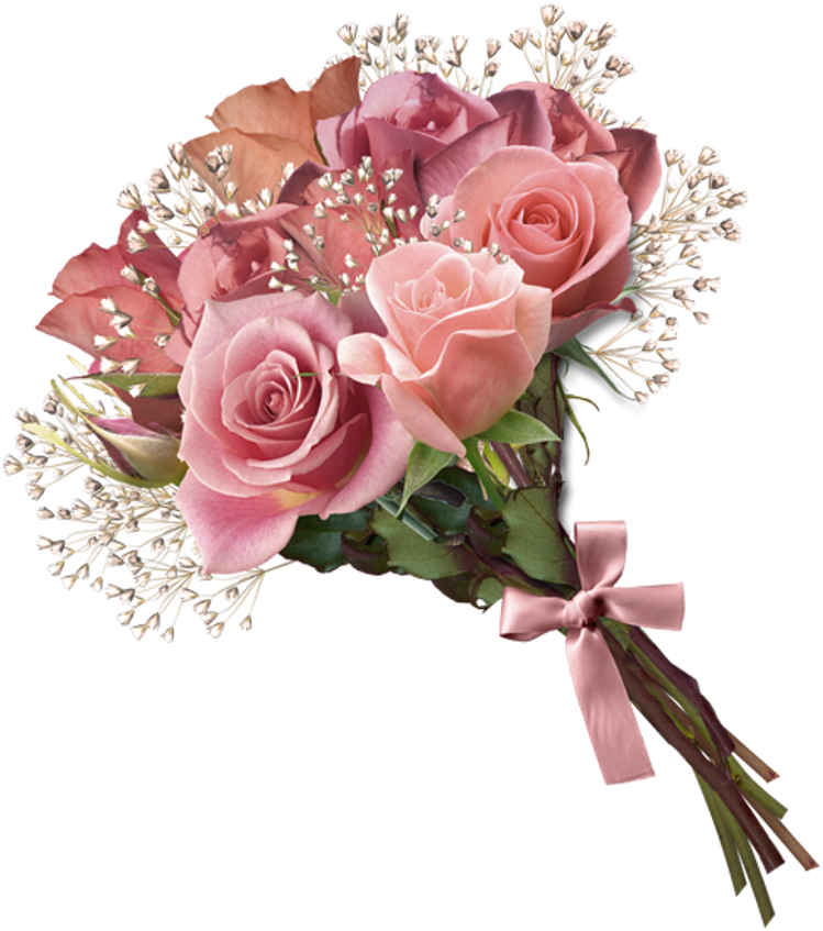 Pink Rose Bouquet Png Clipart Flowers Pinterest Pink - Bride Flower Bouquet Png (500x562), Png Download