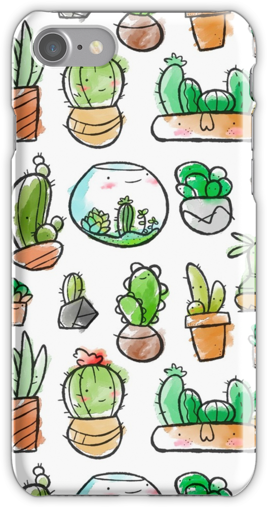 Watercolor Succulents Iphone 7 Snap Case - Iphone (750x1000), Png Download
