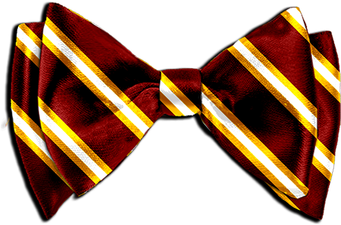 Maroon Dusty Yellow Stripe Bow Tie Custom Designed - Bow Tie (500x333), Png Download