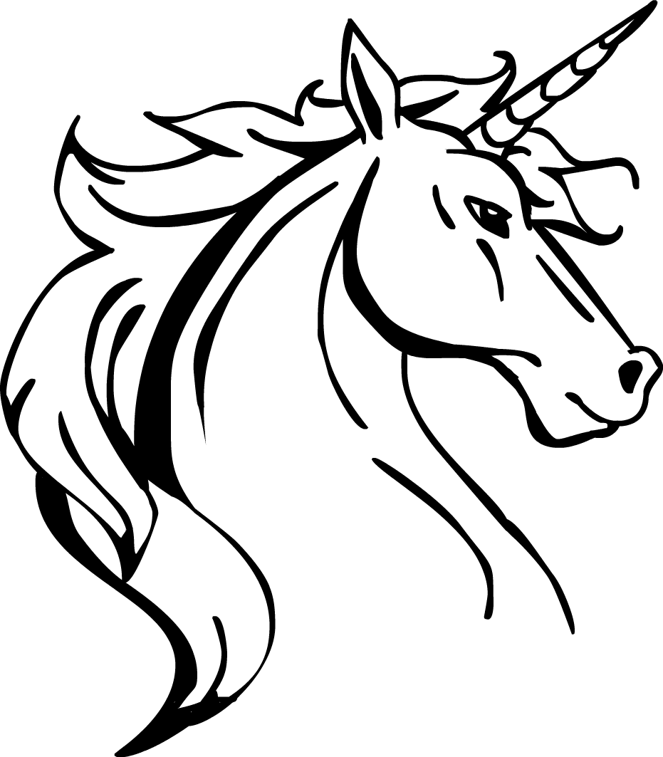 Unicorn Line Drawing At Getdrawings - Unicorn Head Line Drawing (897x1024), Png Download