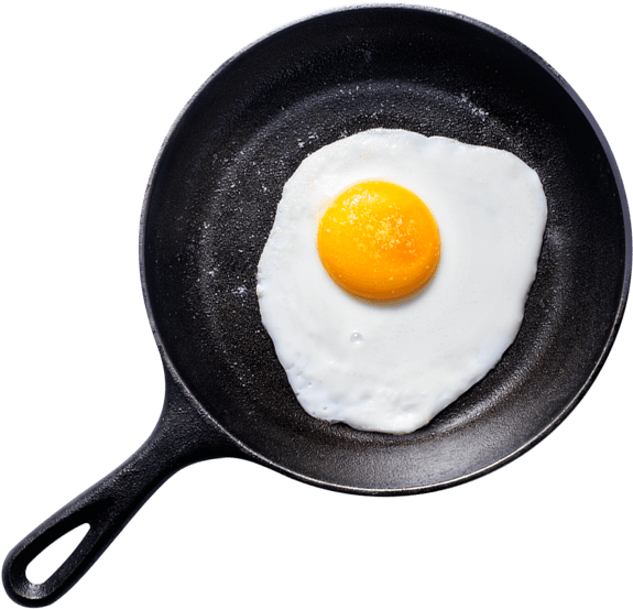 Fried Egg Png - Egg Frying In Pan Png Transparent (575x575), Png Download