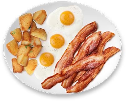 Breakfast Plate Png Graphic Black And White Library - Breakfast Food Top View Png (417x455), Png Download