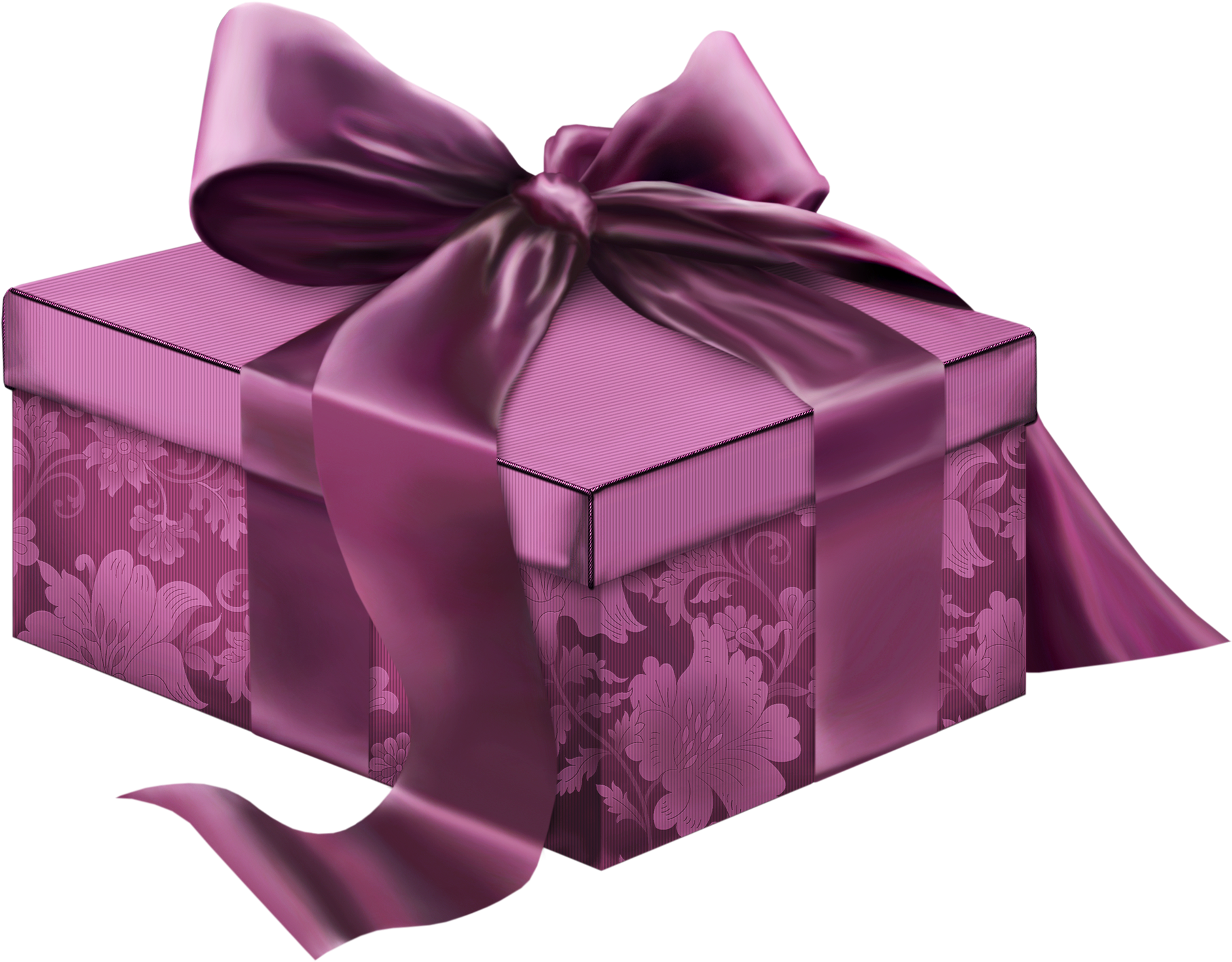 Purple Christmas Present Png (1900x1493), Png Download