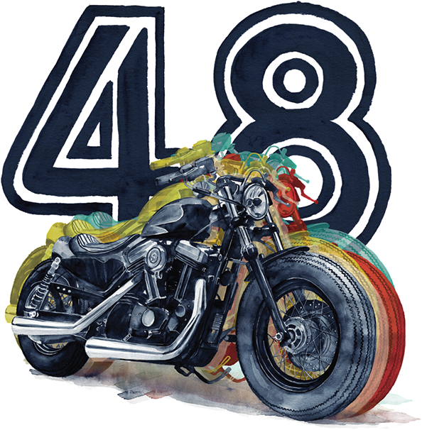 Tshirt Harley Forty Eight (600x621), Png Download