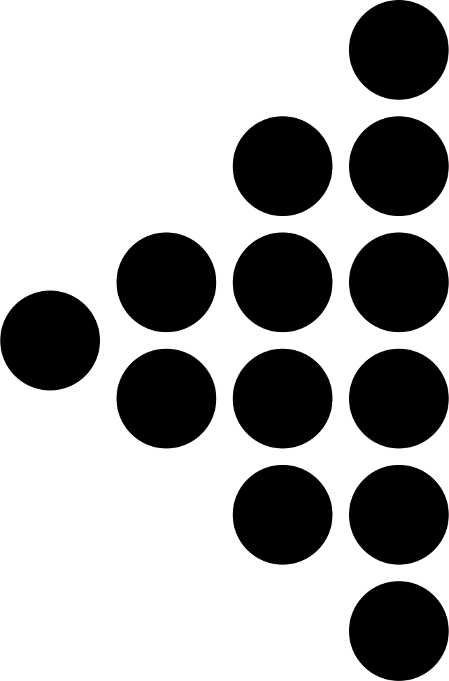Left Arrow Triangle Of Dots Comments - Table Food Vector (646x980), Png Download