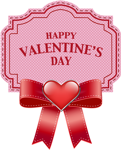 Happy Valentine's Day Label Transparent Png Clip Art - Happy Valentine's Day Transparent Png (525x600), Png Download