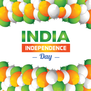 India Independence Day With Balloon, India Independence - Islamic Happy Independence Day 2018 (360x360), Png Download