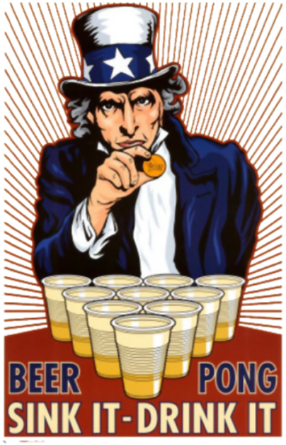 Uncle Sam Beer Pong - Beer Pong (790x691), Png Download