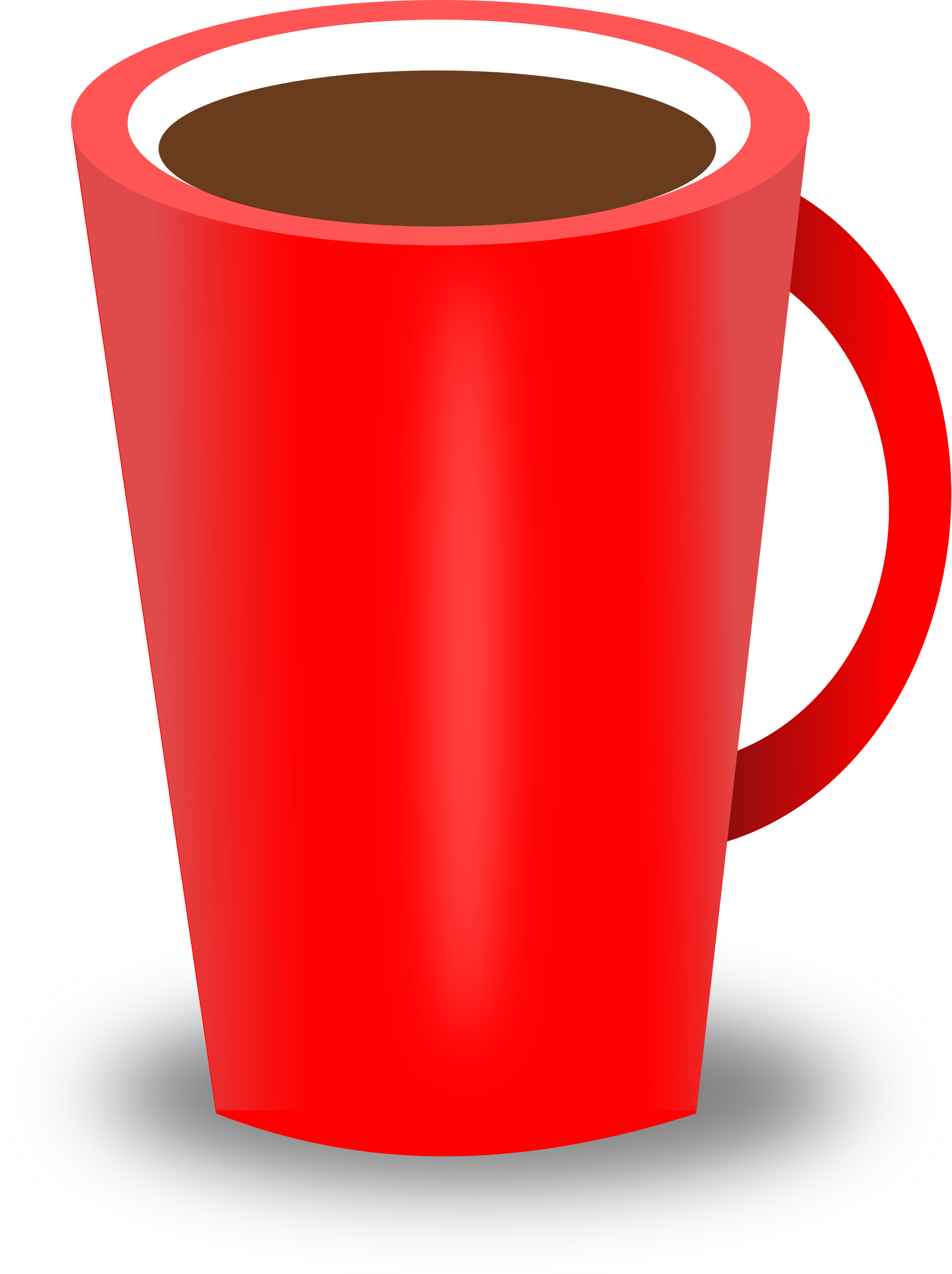 Orange Clipart Coffee Cup - Red Mug Of Tea (1794x2400), Png Download