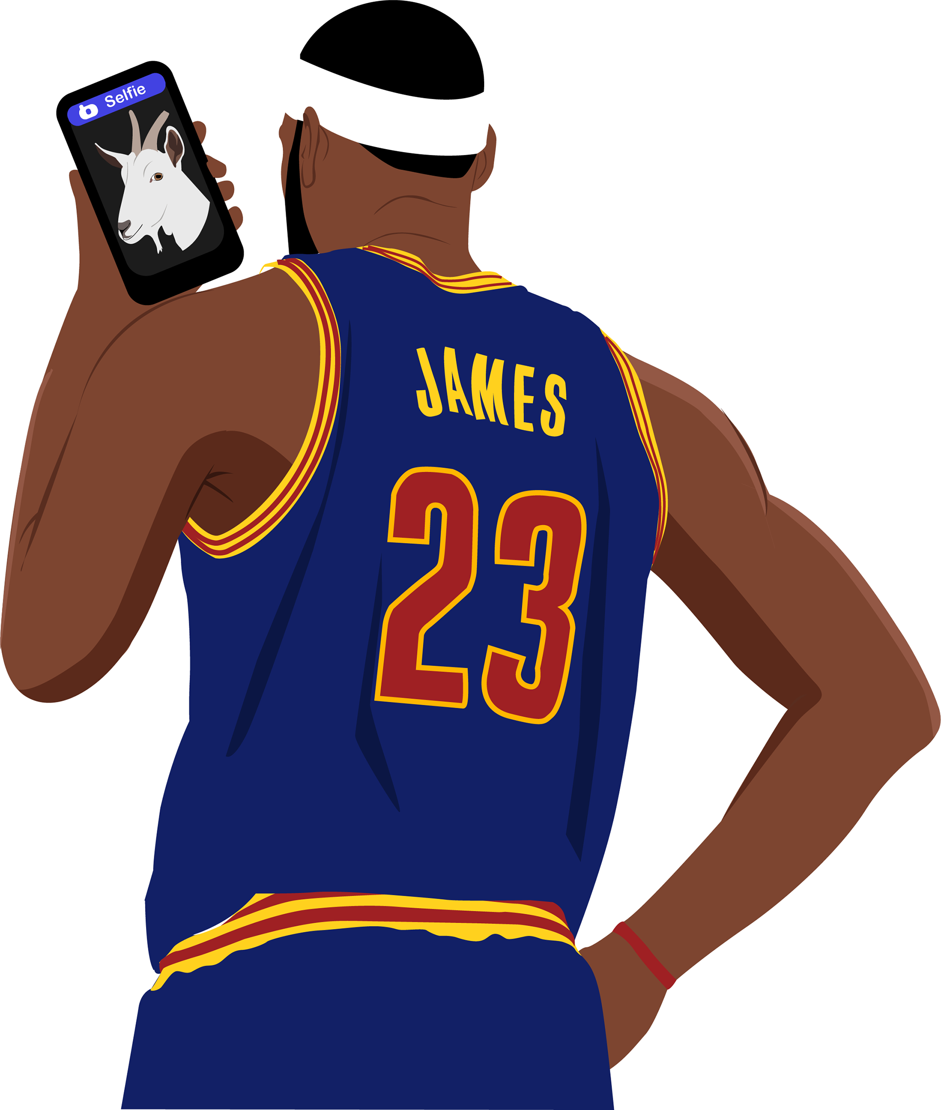 Lebron James Goat Illustration Graphic Free Download - Lebron James Goat Art (1920x2263), Png Download