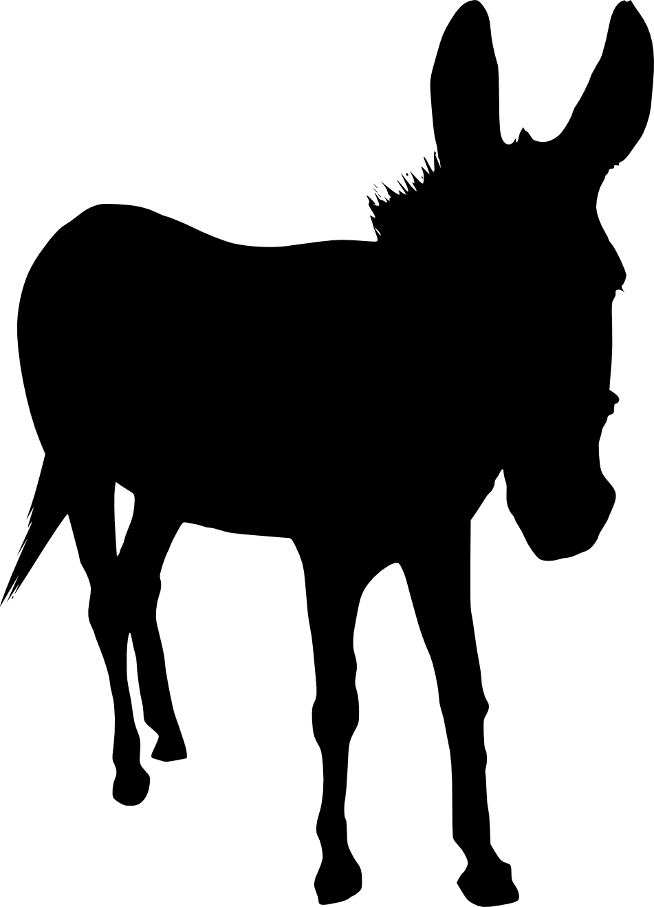 Donkey Transparent Png Image - Donkey Silhouette Png (951x1317), Png Download