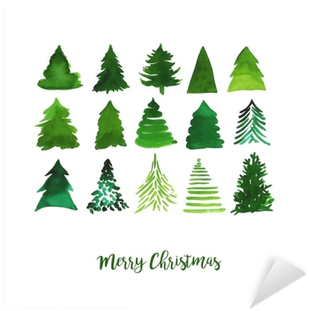 Watercolor Vector Illustration Of Christmas Trees - Christmas Day (400x400), Png Download