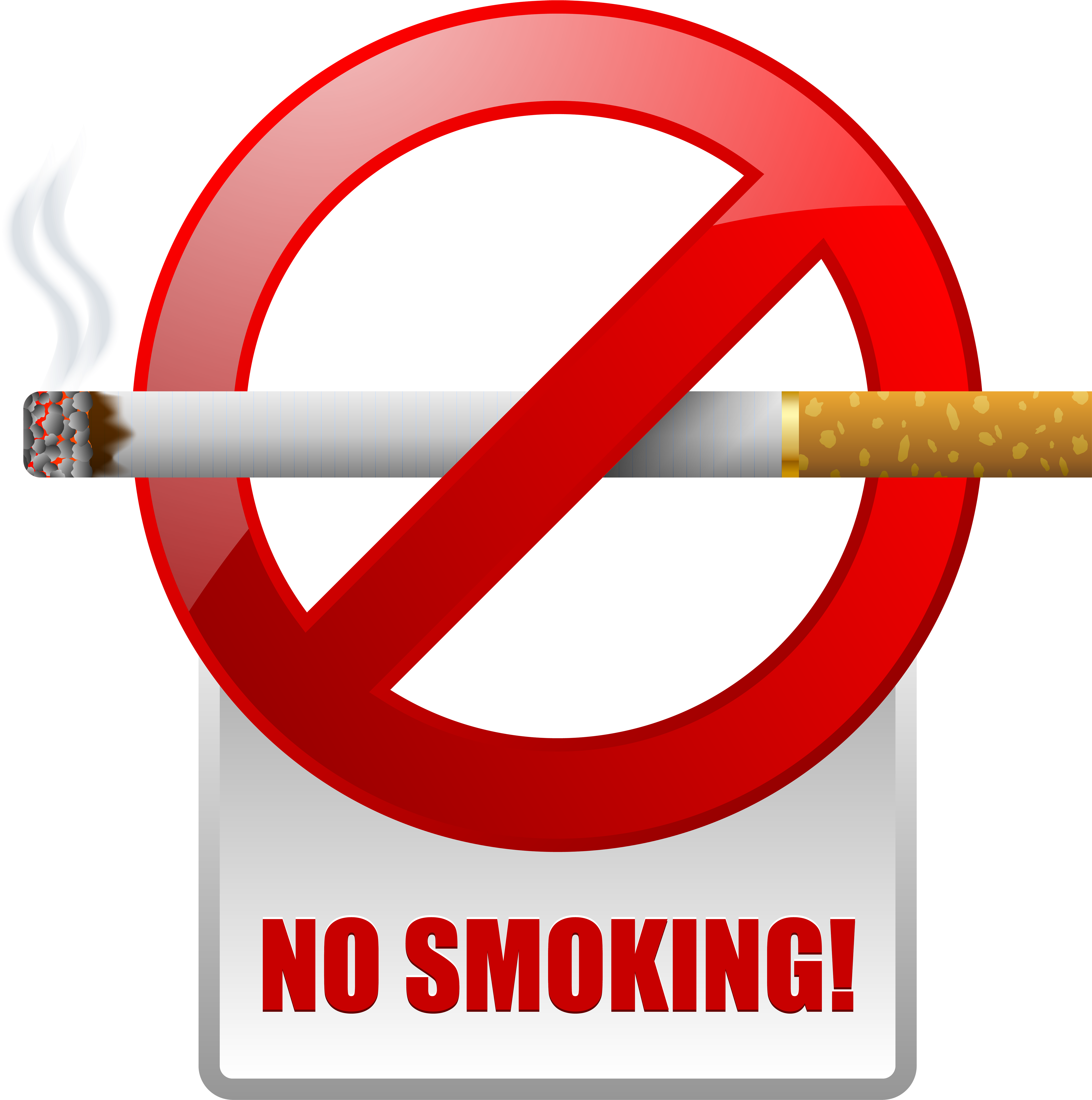Red No Smoking Warning Sign Png Clipart - No Smoking Logo Png (5000x5035), Png Download