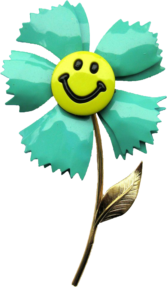 Blue Flower Clipart Smiley Flower - Flower With Smiley Face (1003x1003), Png Download