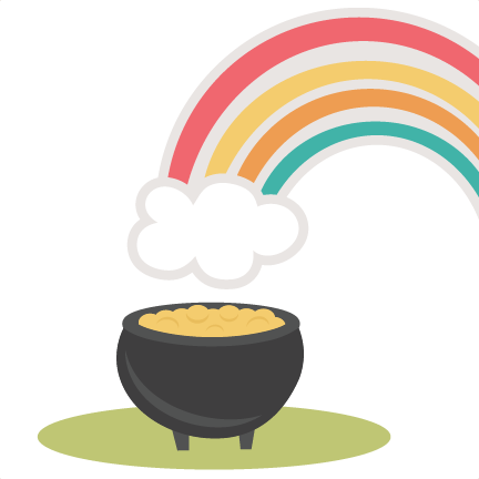 Rainbow With Pot Of Gold Svg Cutting File St - Cute Pot Of Gold (432x432), Png Download