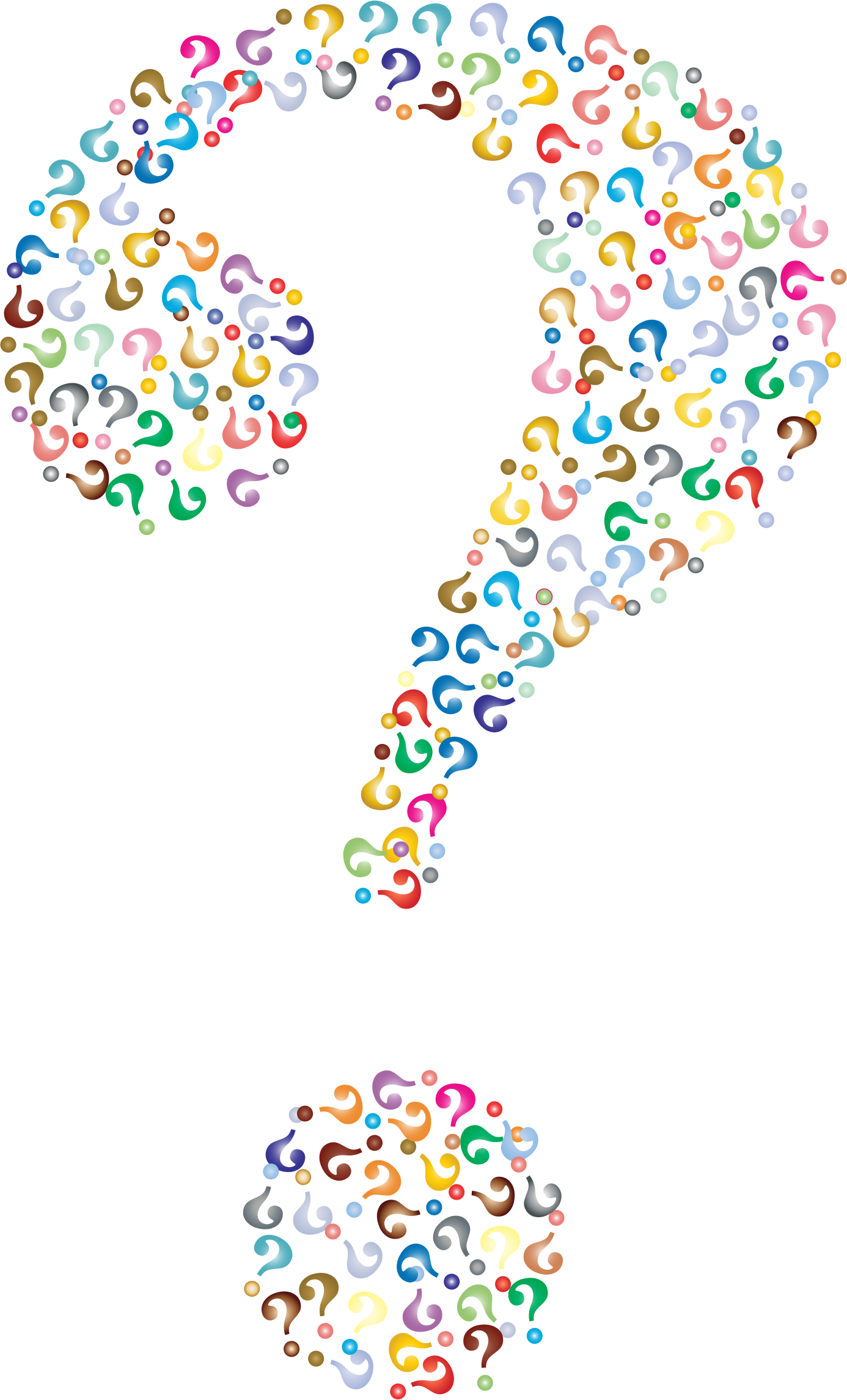 Clip Free Stock Prismatic Fractal Big Image Png - Question Mark Without Background (1386x2290), Png Download