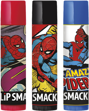 Spider-man Lip Balm Trio - Lip Smacker Spiderman (309x402), Png Download