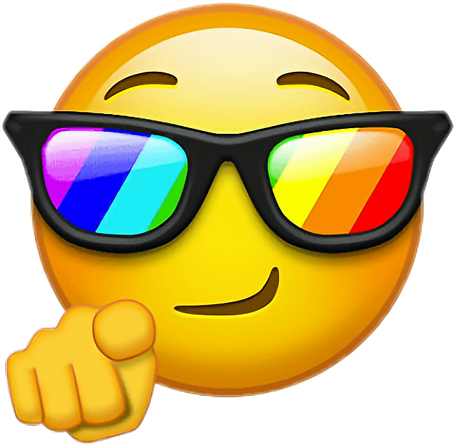 Cool Emoji Cool Y Lentes De Arcoiris😎🌈 Editen - Emoji (644x632), Png Download