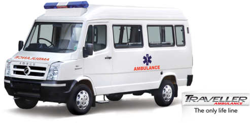 Traveller Ambulance - Tempo Traveller New Model (500x250), Png Download