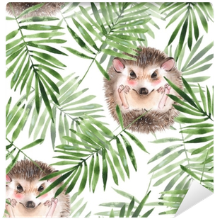 Hedgehog And Leaves - Vintage Notebook Kawaii Hedgehog: Creative School/office (400x400), Png Download