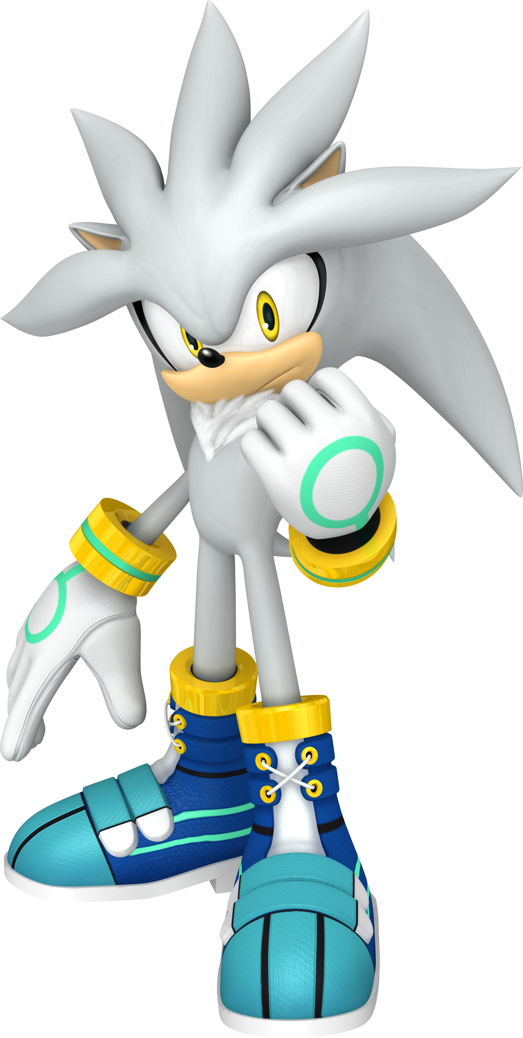 Sonic Free Riders Silver Artwork - Silver Sonic Riders (1759x3493), Png Download