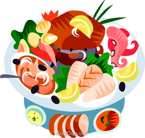 Eu European Cuisine Sea Food Platter Royalty Free Vector - Sea Foods Clipart (480x456), Png Download