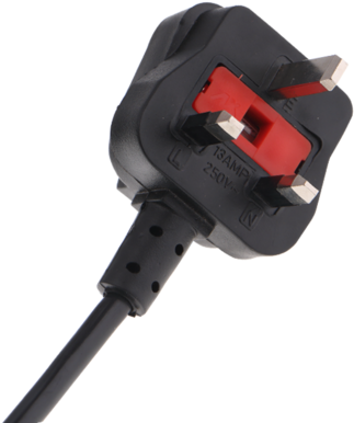 Pvc Uk Plug Cord With Built In Fuse - Uk Plug Png (500x500), Png Download