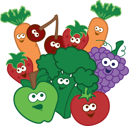 Healthy Foods For Kids Clipart - Eating Healthy Foods Clipart (439x430), Png Download