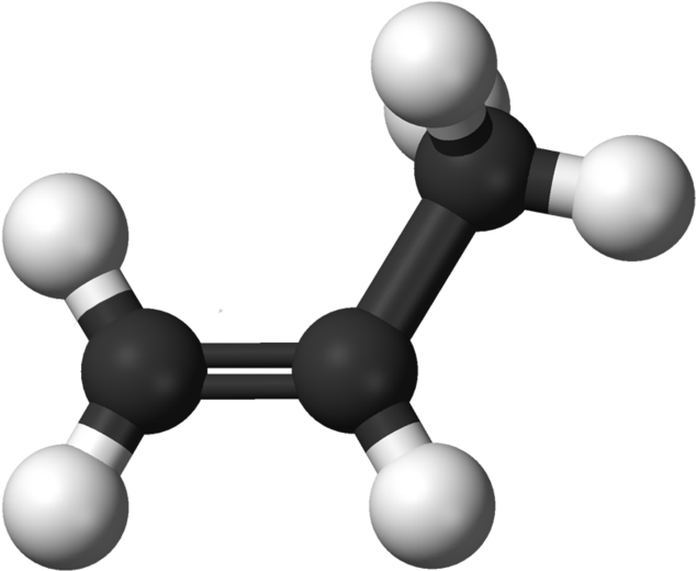 716px Propylene 3d Balls - Propylene Molecule (716x599), Png Download