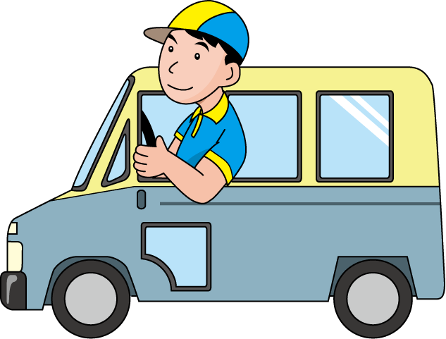 Driving Clipart Delivery Driver - Delivery Driver Clip Art Png (500x380), Png Download