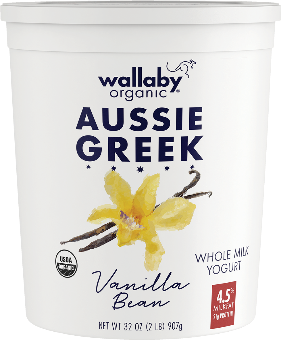 Wallaby Vanilla Bean Organic Whole Milk Greek Yogurt (1000x1197), Png Download