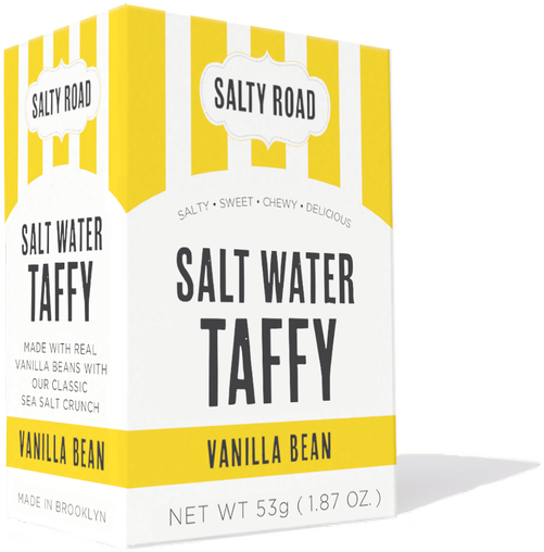 Baby Vanilla Bean Taffy - Salty Road Vanilla Salt Water Taffy - 3.5 Oz Box (541x526), Png Download