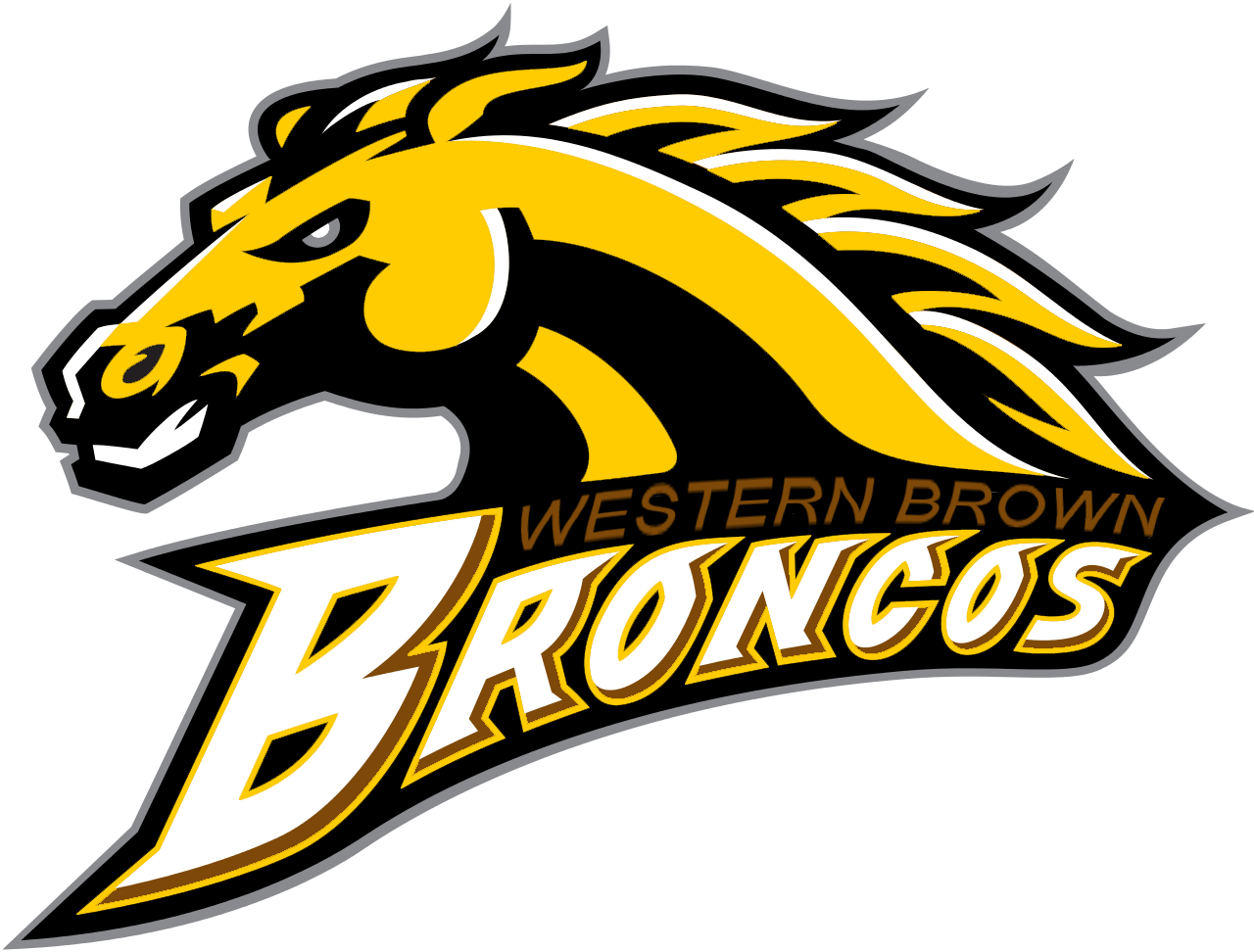 The Western Brown Youth Football Broncos - Western Michigan University Broncos Logo (1280x972), Png Download