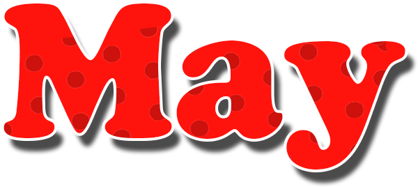 May Red Dots Name Design Png - May Png (1684x348), Png Download