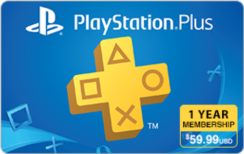 Playstation Plus 1 Year Subscription [digital Code] - Plus Ps4 (500x500), Png Download