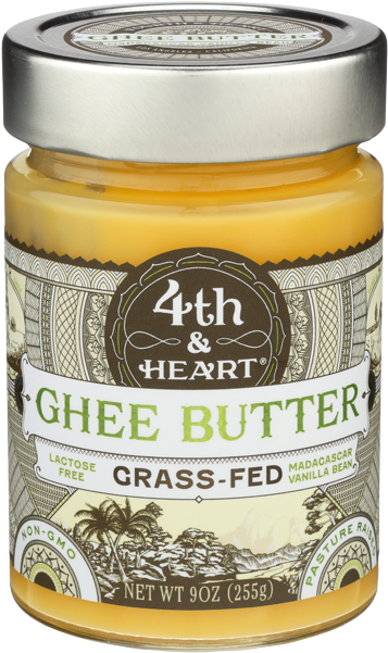 4th & Heart Ghee Vanilla Bean Jar-9 Oz - 4th & Heart Grass-fed Ghee Butter, Vanilla Bean, (650x650), Png Download