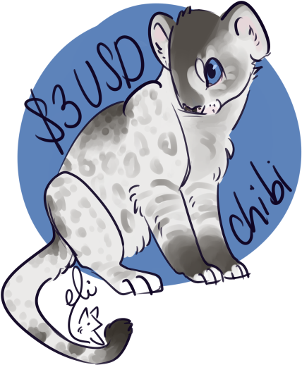 Chibi Art Of A Grey And White Lioness - Cartoon (500x625), Png Download