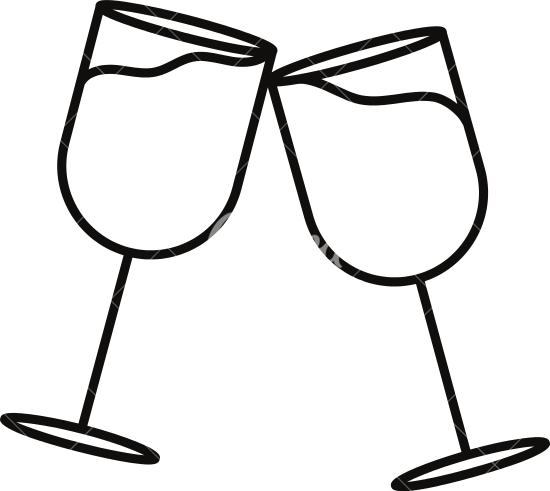 Glasses At Getdrawings Com - Wine Glass Drawing Outline (550x491), Png Download