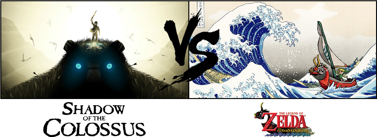 Shadow Of The Colossus Has Also Been A Fan Favorite - Great Wave Off Kanagawa Zelda Wind Waker (1208x449), Png Download