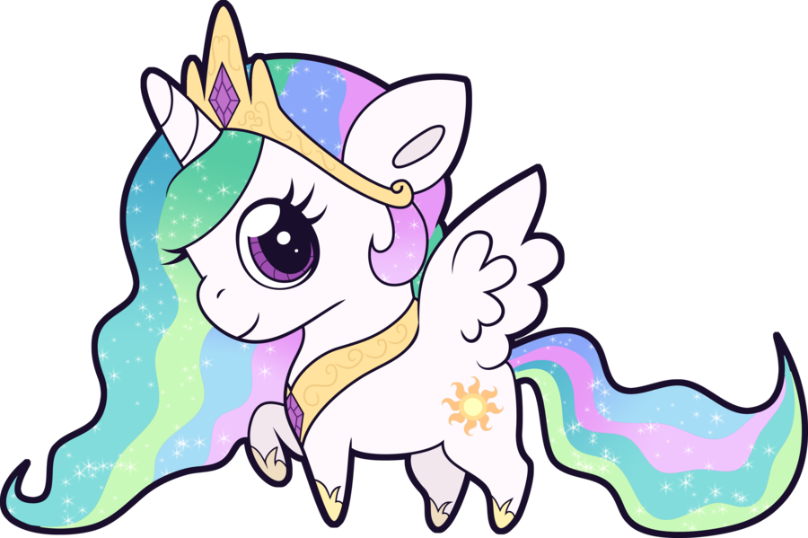Kawaii Clipart Unicorn - Chibi Celestia (900x599), Png Download